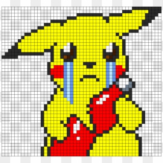 Pikachu And Ketchup Perler Bead Pattern / Bead Sprite - Squad Rivals Clipart
