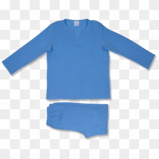 Jewel Neck Pyjama Set With A Slit At The Front Neck - בגד גוף כחול רויאל לתינוקות Clipart