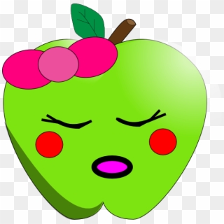 Sleeping Apple Png - Clipart Cute Apple Transparent Png