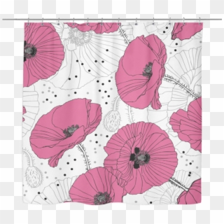 Delicate Pink Poppy Shower Curtain - Poppy Clipart