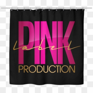 Pink Label Shower Curtain - Curtain Clipart