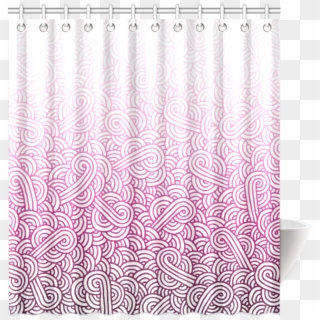 Gradient Pink And White Swirls Doodles Shower Curtain - Paisley Clipart