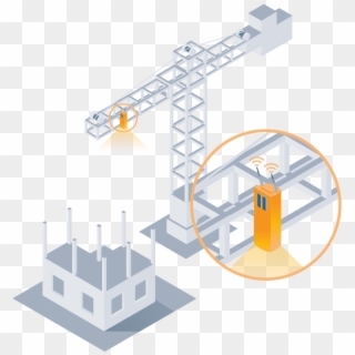 Crane-mounted Camera For Construction Site Monitoring - Illustration Clipart