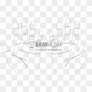 Samsung Detección De Huella Digital En Botón Home Smartphones - Line Art Clipart
