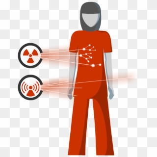 Illustration Of A Person Exposed To An Ionizing Radiation - Radiation In Our Body Clipart