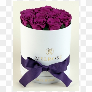 The Melrose Small Round Box Purple - Garden Roses Clipart