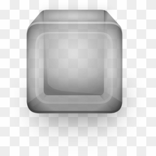 Cube Grey Gray Icon Symbol Geometric Box 3d - Television Set Clipart
