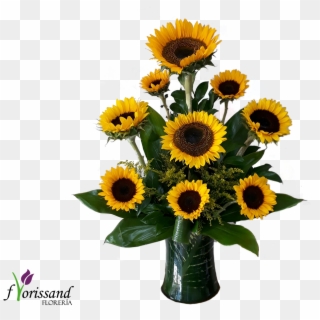 Jarron Cristal Forrado En Hojas Verdes - Sunflower Clipart