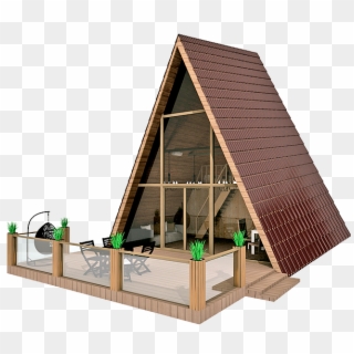 Love A Frame Tiny Houses With A Deck Like This Is Great - Roof Clipart