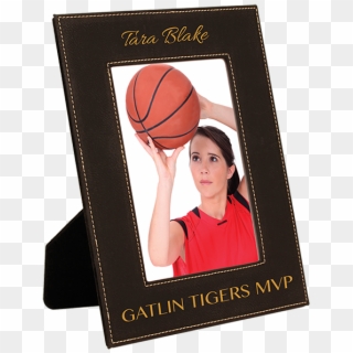 Black Laserable Leatherette Picture Frame - Basketball Moves Clipart
