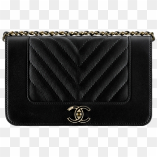 Chanel Black Chevron Mademoiselle Vintage Wallet On - Wallet Clipart