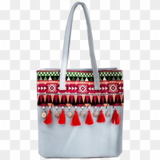 100% Jacquard Handloom Fabric And Pu Handcrafted Bag<br> - Shoulder Bag Clipart