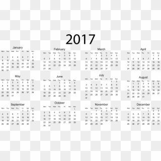 2017 Calendar - Full Year 2019 Calendar Clipart