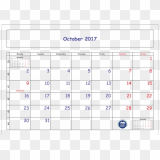 Printable October Calendar 2017 192805 Clipart