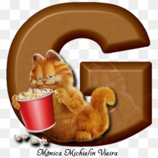Alfabeto Garfield Com Pipoca Png - Garfield Clipart