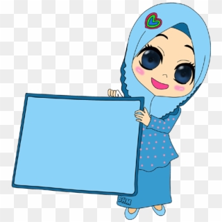 Ramadhan-blue Kids Name Labels, - Doodle Muslimah Png Clipart