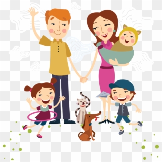 Family Happiness Euclidean Vector Illustration - Happy Family Of Five Clipart