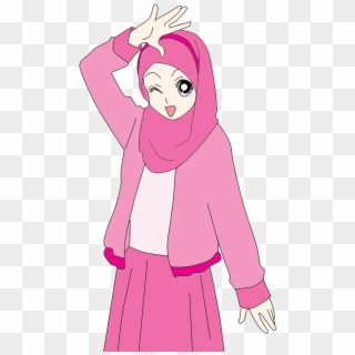 Cute Muslimah Doodle - Hijab Cartoon Clipart