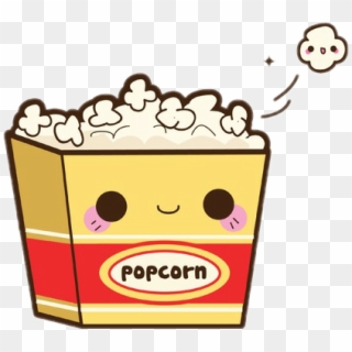 Pipoca Sticker - Kawaii Popcorn Clipart