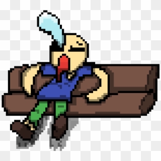 Cartoon Guy Sitting On A Couch Drooling - Sitting Clipart