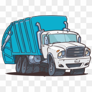 Garbage Truck Animal Control Van Yellow Cab Concrete - Cartoon Garbage Truck Png Clipart