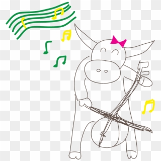 Playing A Fiddle To A Water Buffalo - Cartoon Clipart