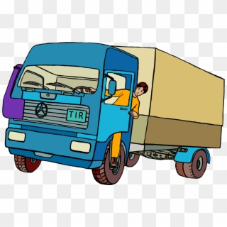 Car Truck Driver Cartoon - Delivery Truck Clip Art - Png Download