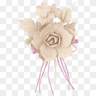 Ramo De Flores Rosa Em Linho - Garden Roses Clipart