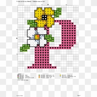 Alfabeto Rosa Con Fiori - Cross-stitch Clipart