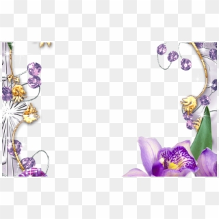 Purple Flower Borders And Frames Purple Flowers Golden - Borders And Frames Flowers Clipart