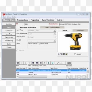 Redbeam Check In And Check Out Software - Dewalt Drill Clipart