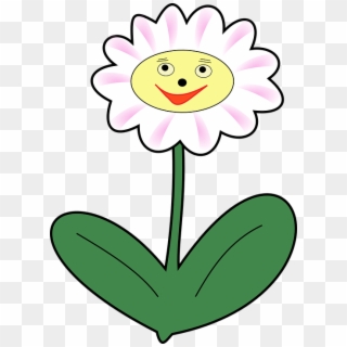 Daisy Flower Plant Face Happy Spring - Clipart Flower With Face - Png Download