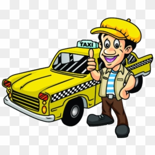 Taxi Driver Driving Clip Art - Taxi Driver Cartoon Png Transparent Png