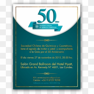 23 Nov Invitación Gala Aniversario 50 Años Schqc - Poster Clipart