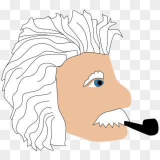 Einstein, Pipe, Profile, Scientist, Old Man - Illustration Clipart