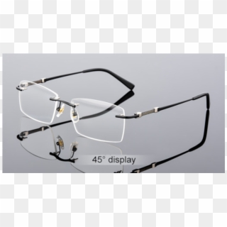 Gray Men's Rimless Glasses Frame - Glasses Clipart