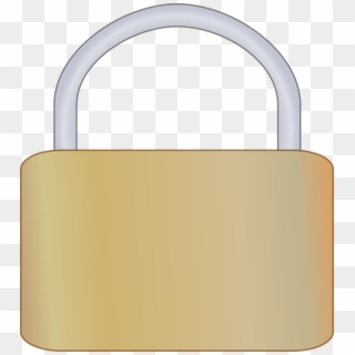 Padlock Closed Gold Lock Security Safe Privacy - Padlock Clip Art - Png Download