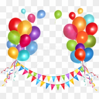 Free Png Download Transparent Party Streamer And Balloonspicture - Party Streamers And Balloons Clipart