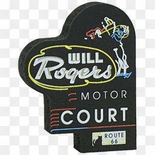 Rt 66-will Rogers Motor Court Neon Sign, Tulsa, Ok - Label Clipart