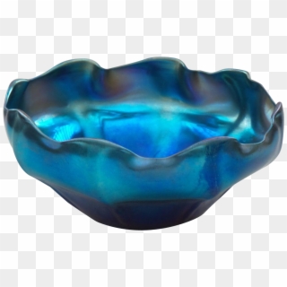 L C Tiffany Favrile Blue Iridescent Art Glass Scalloped - Ceramic Clipart