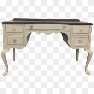 Vintage Chalk Painted Neutral Stained Top Desk/vanity - Sofa Tables Clipart