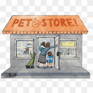 Graphic Black And White Library Pet Shop Great Dane - Drawing Of A Pet Shop Clipart