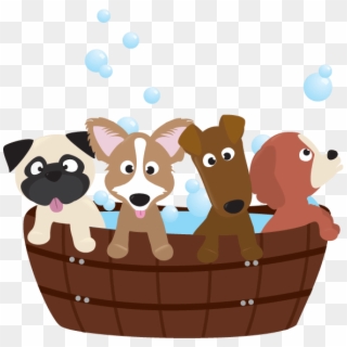 Dogs In Bathtub Cartoon Clipart