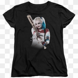 Suicide Squad Harley Bat At You Womens T Shirt - Harley Quinn Suicidé Squad Shirt Clipart