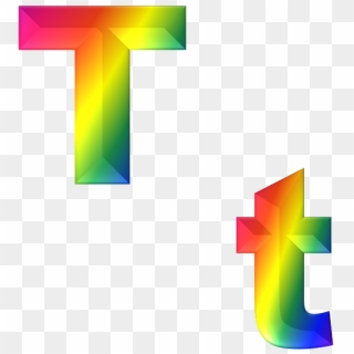 Letter, T, 3d, Abc, Alphabet - Rainbow Letter T Transparent Clipart