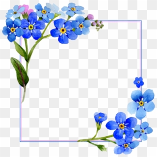 Flower Watercolor Blue Frame Pictureframe Acuarela Clipart