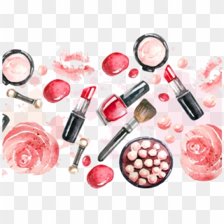 Clipart Library Stock Balm Cosmetics Lipstick Parlour - Makeup Vector Background - Png Download