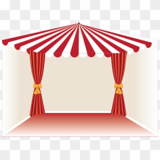 Drawn Curtain Circus Tent - Circus Tent Curtains Clipart