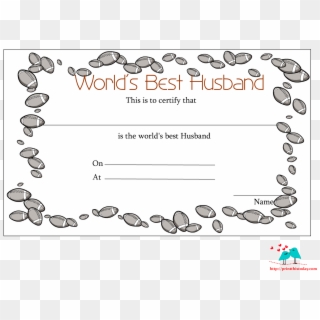 Printable Best Husband Certificate Clipart