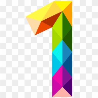 Colourful Triangles Number One Png Clipart Image - Colourful Triangles Number One Png Transparent Png